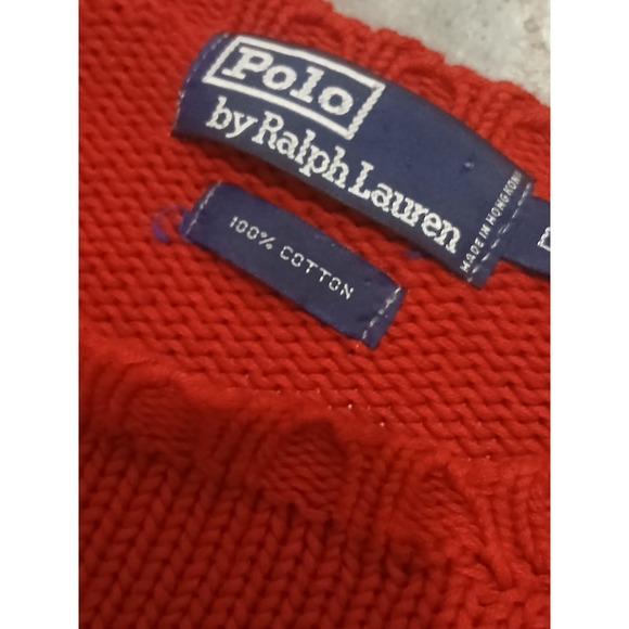 VintagePolo Ralph Lauren 100% Cotton Mens Size L Red - Picture 7 of 7